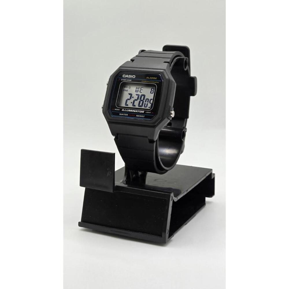 Casio Classic Men's Digital Wristwatch Easy Reader with Blue Dial W217H-1AV